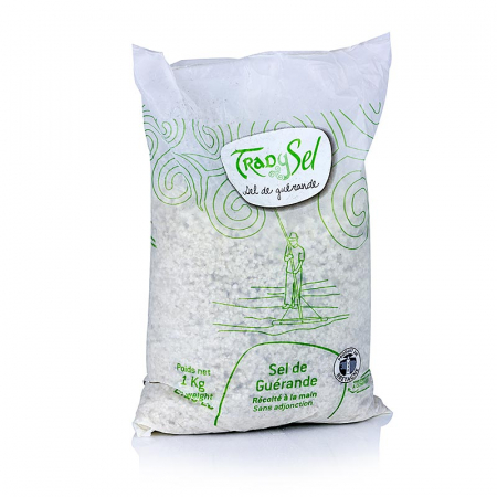 Sare de mare, grosiera, gri, umeda, Guerande / Franta, TradySel (sac BAW), 1 kg [0]