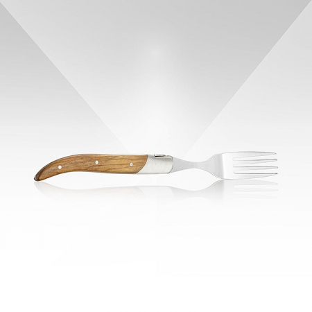 Set 6 furculite, maner din lemn de maslin, cutie din lemn, Laguiole [2]