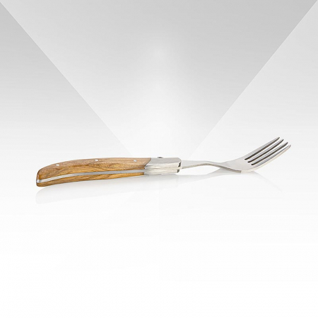 Set 6 furculite, maner din lemn de maslin, cutie din lemn, Laguiole [1]