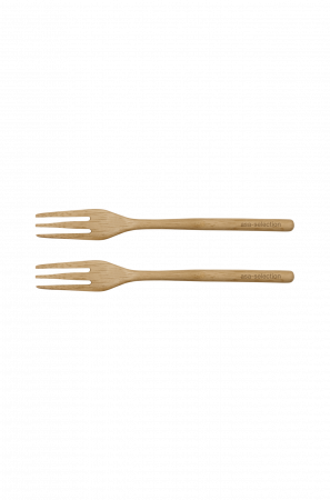 Noutati Gourmetto - Set 2 furculite ASA, natural L. 15 cm, L. 1,8 cm, H. 1,2 c lemn