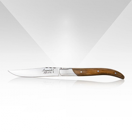 Set 6 cutite pentru friptura, maner din lemn de maslin, argint, cutie din lemn, Laguiole [1]