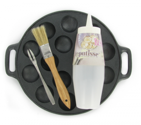 Ustensile de Bucatarie - Set cadou Poffertjespan din fonta