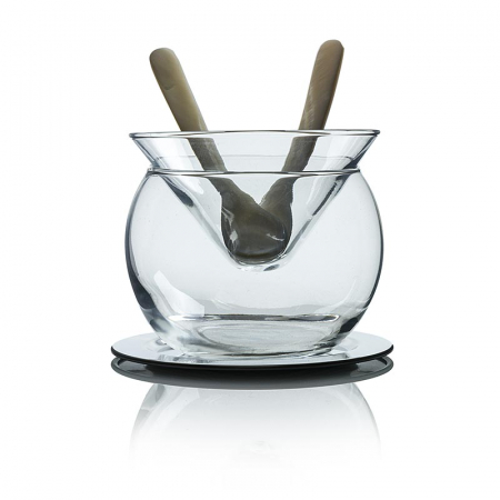 Set de caviar - Caviar Baeriskaya și bol de caviar de sticlă și 2 linguri, 125g [2]