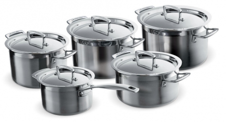 Seturi de oale si tigai - Set de tigaie Le Creuset, 5 piese, 3 straturi