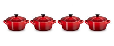 Ustensile de Bucatarie - Set Mini Caserole Le Creuset Signature Cerise - Ø 10 cm / 250 ml