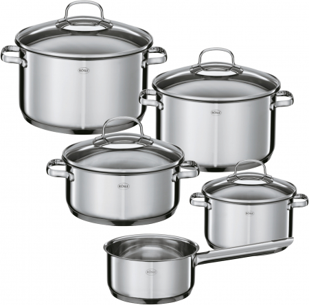 Seturi de oale si tigai - Set tigaie Rosle Elegance Silver 5 piese