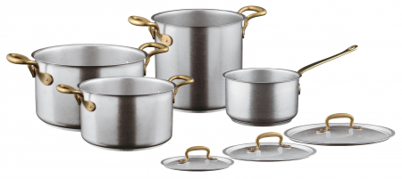 Seturi de oale si tigai - Set tigaie Sambonet 4 piese 1965 Vintage