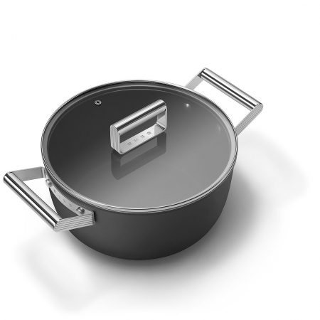 SMEG Vas cu capac Negru Mat - Ø 24 cm / 4,6 Litri [2]