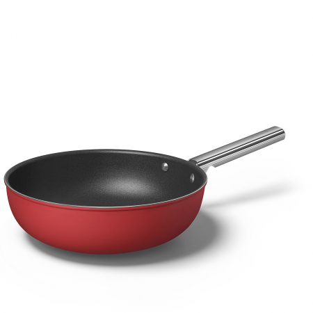 Ustensile de Bucatarie - SMEG Wok Rosu Mat - Ø 30 cm / 5,2 Litri