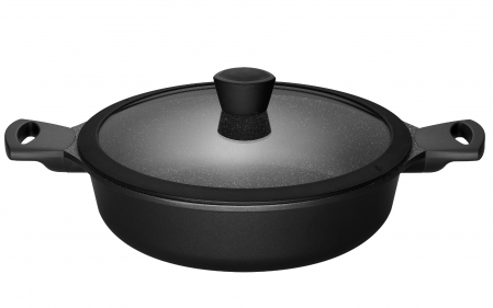 Ustensile de Bucatarie - Sola tigaie pentru paella cu capac Fair Cooking Black Ø28 cm