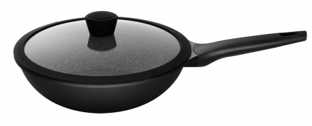 Tigai wok - Sola Wok cu capac Fair Cooking Black 28 cm