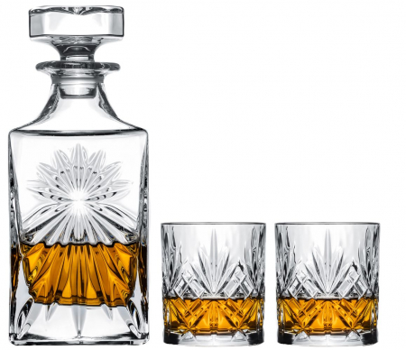 Accesorii - Set pentru Whiskey, Carafe Moy +2 pahare - 3 piese