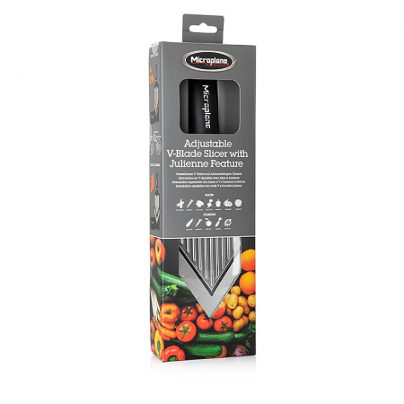 Razatoare, peelere, feliatoare - Taiator reglabil V, reglabil, cu insertie de lama Julienne, Microplane