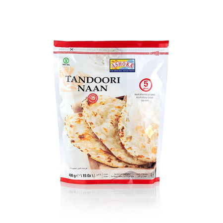 Bucataria indiana - Tandoori Naan, paine indiana, simpla, congelata, 426 g, 5 buc