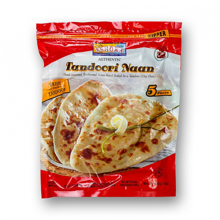 Bucatarie asiatica si etnica - Tandoori Naan, paine indiana, simpla, congelata, 426 g, 5 buc