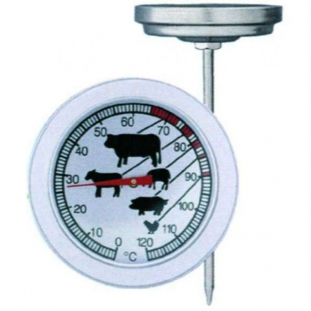 Ustensile de Bucatarie - Termometru pentru carne Easyline, otel inoxidabil, alb, rezistent la apa