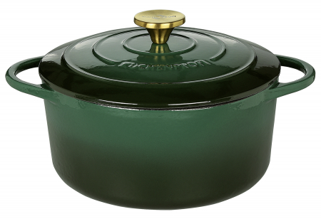 Ustensile de Bucatarie - Oala din fonta, emailata, rotunda, verde- Provence, 24cm