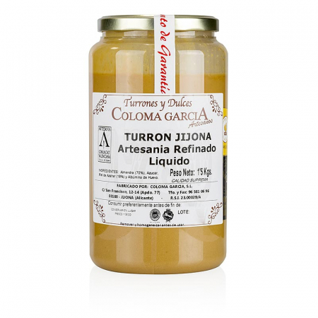 Bacanie - Turron spaniol - realizat din migdale, lichid, "Turron Liquido de Jijona", 1,5 kg