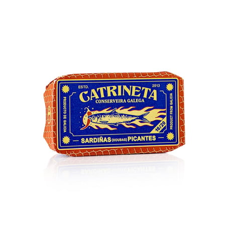 Conserve - Sardine (sardinas picante), intregi, in ulei de masline si chili, Catrineta, 115 g