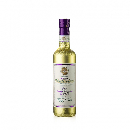 Bacanie - Ulei de masline extravirgin, 100% masline Taggiasca, in folie aurie, Venturino, 500 ml