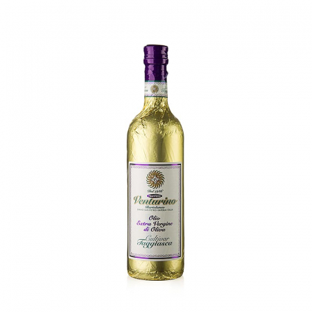 Bacanie - Ulei de masline extravirgin, 100% masline Taggiasca, in folie aurie, Venturino, 750 ml