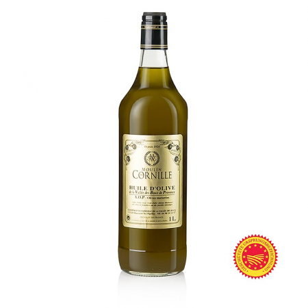 Bacanie - Ulei de masline extravirgin, Fruité Noir, usor dulce, Baux de Provence, DOP, Moulin Cornille, 1 l