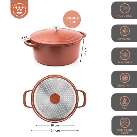 Westinghouse Casserole Performance Rebel Red - ø 24 cm / 4,5 L [2]