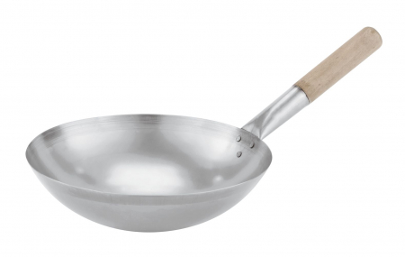 Ustensile de Bucatarie - Wok Paderno cu maner din lemn 36 cm