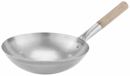 Ustensile de Bucatarie - Wok Paderno cu maner din lemn 41 cm
