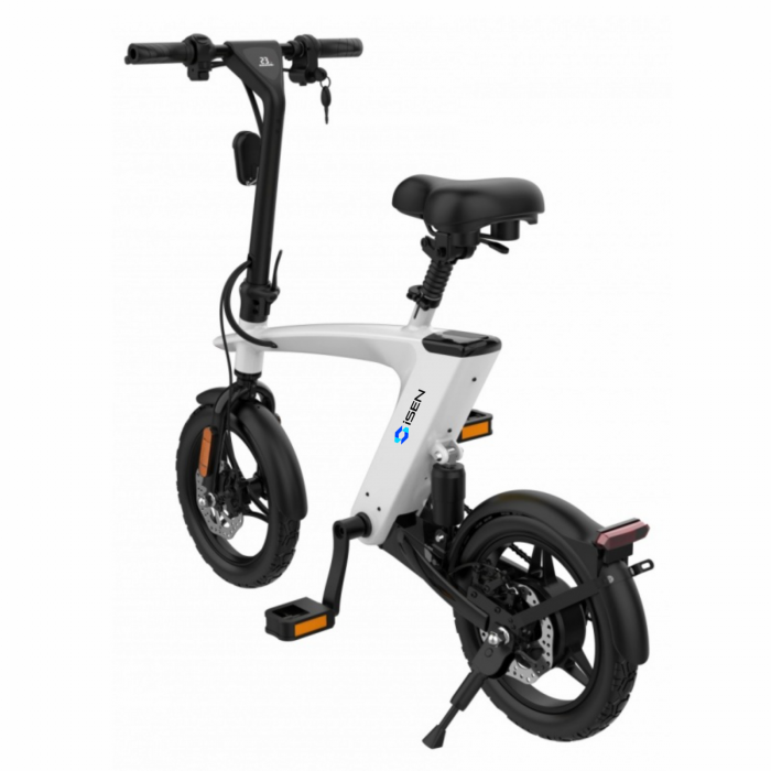 Bicicleta electrica iSEN H1 Flying Fish Alb, 250W, 22NM, Rulare full electric sau asistata, 25km/h, IPX4, Baterie detasabila 10Ah [1]