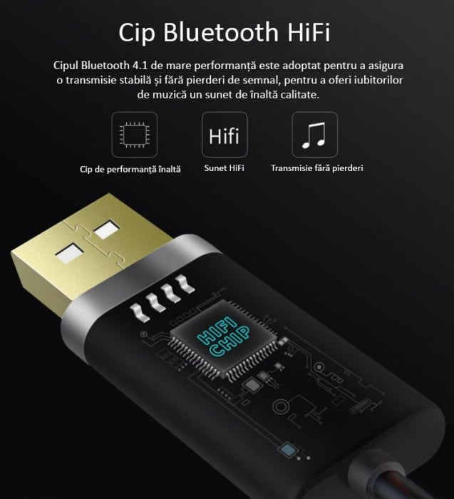Bluedio BL Bluetooth Cablu Adaptor pentru muzica [2]