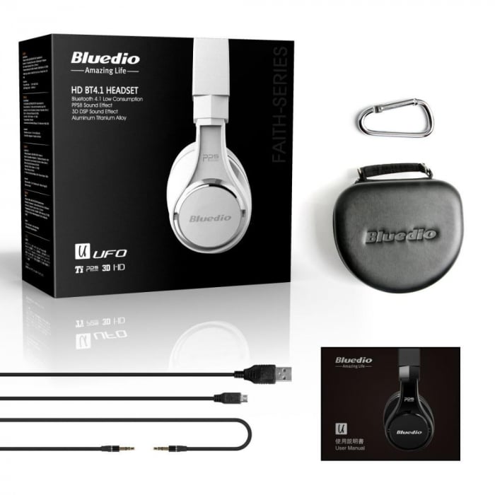 Casti Bluetooth Bluedio U (UFO), 8 difuzoare, Wireless Headphones Over-Ear PPS Cu Microfon, anularea zgomotelor [7]
