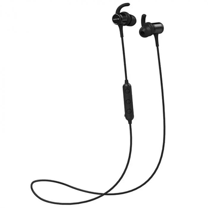 Casti bluetooth in-ear QCY M1c cu guler, 32Ω, Microfon, Control pe fir, Magnetice, Bluetooth v5.0, 90mAh, Negru [3]