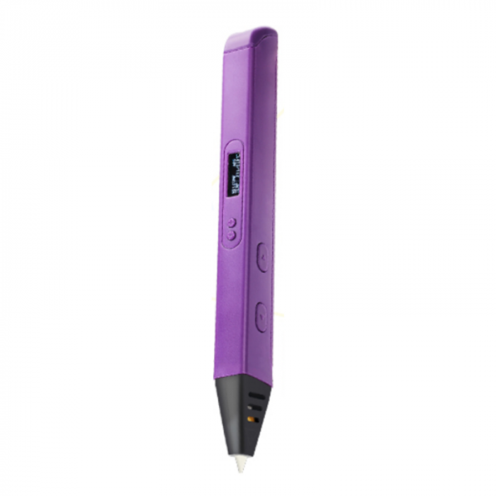 Creion 3D iSEN D14 3D Pen Mov, Display OLED, PLA/ABS, 3 filamente [2]