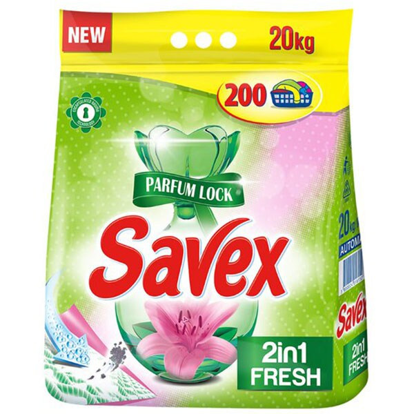 Pachet detergent automat Savex Parfume 2 in 1 Fresh, 3 x 20 kg, 600 spalari [2]