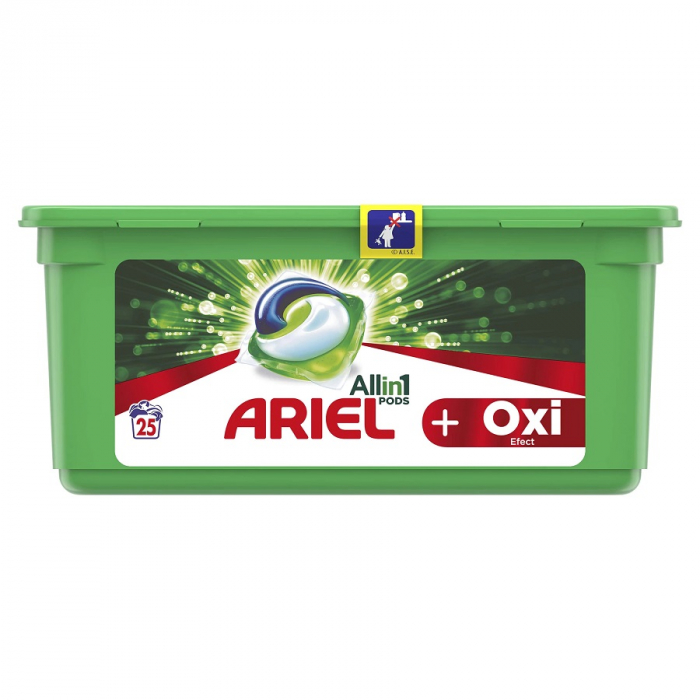 Detergent capsule Ariel All in One PODS Plus Oxi Effect, 25 spalari [1]