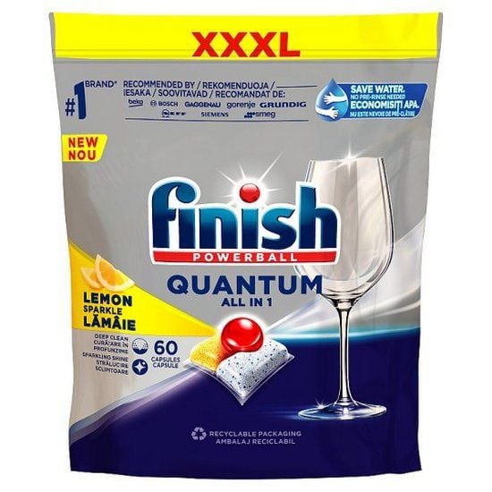 Detergent capsule pentru masina de spalat vase Finish Quantum All in One Lemon, 60 spalari [1]