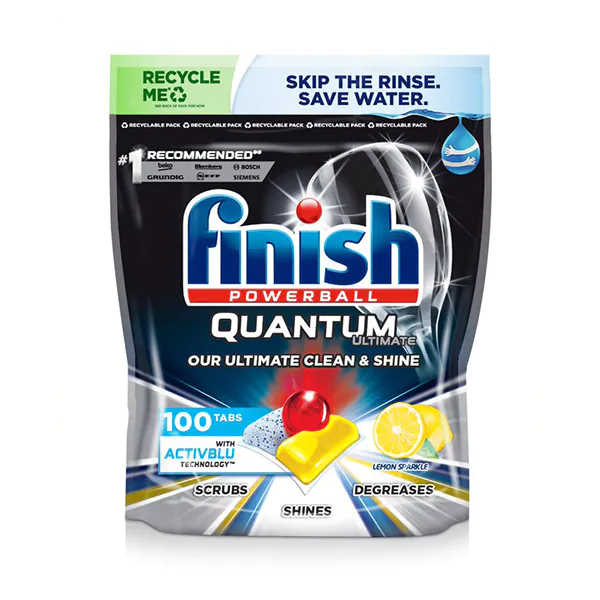 Detergent capsule pentru masina de spalat vase Finish Quantum Ultimate Clean & Shine Lemon, 100 tablete [1]