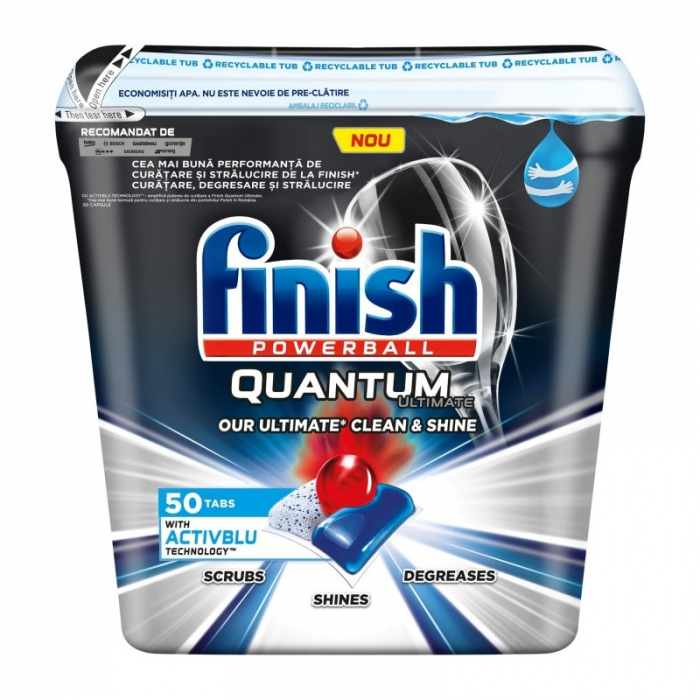Detergent pentru masina de spalat vase Finish Quantum Ultimate Activblu Capsule, 50 spalari [1]