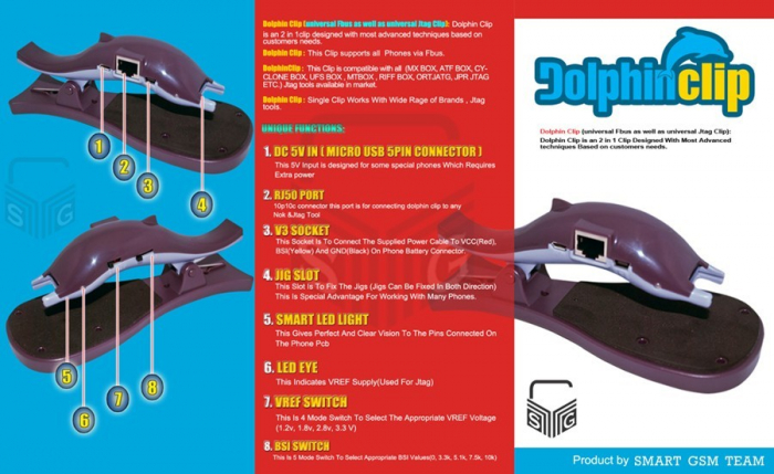 Dolphin Clip - Universal F-Bus si JTAG. Pachet cu 29 Nokia JIGS [2]