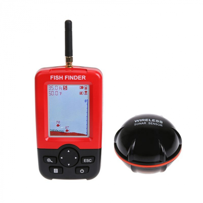Fish Finder XJ-01, Detector portabil si inteligent de pești, Ecran LCD, Senzor Sonar Wireless 100m, Sunet Ecou Sonar [3]