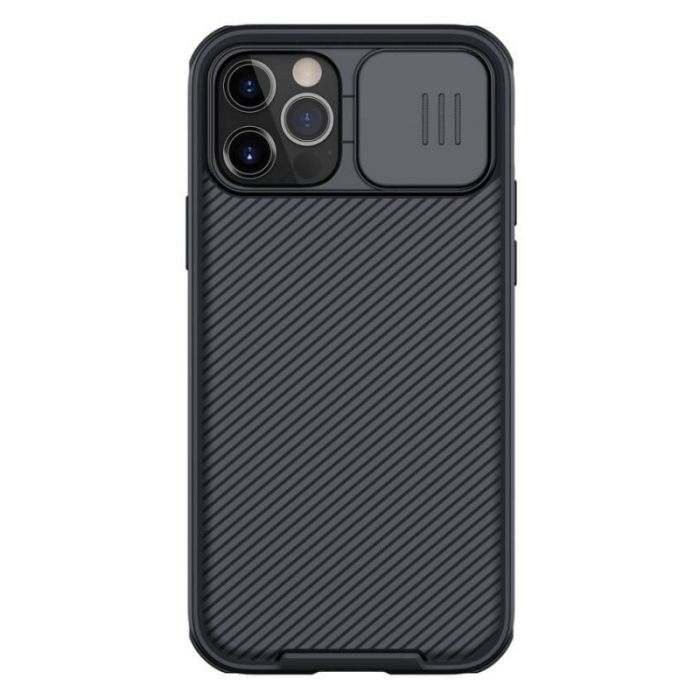 Husa magnetica Nillkin CamShield Pro Negru pentru iPhone 12 si iPhone 12 Pro, Protectie glisanta pentru camera [1]