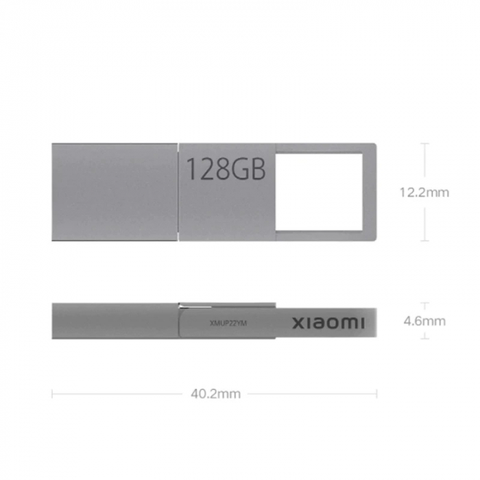 Memorie USB Xiaomi Dual Interface U Disk Silver, 128GB, USB A 3.2, USB Type-C, OTG, Aliaj de zinc [5]