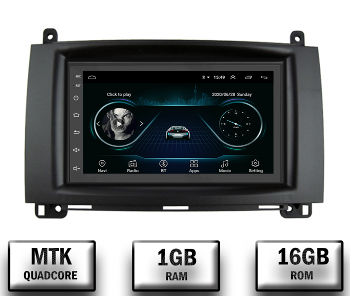 NAVIGATIE MERCEDES BENZ SPRINTER, VIANO, VITO, A/B CLASS, CRAFTER, ANDROID 9.1, QUADCORE|MTK| / 1GB RAM + 16 ROM, 7 INCH - AD-BGP1001+AD-BGRBE0032DIN [1]