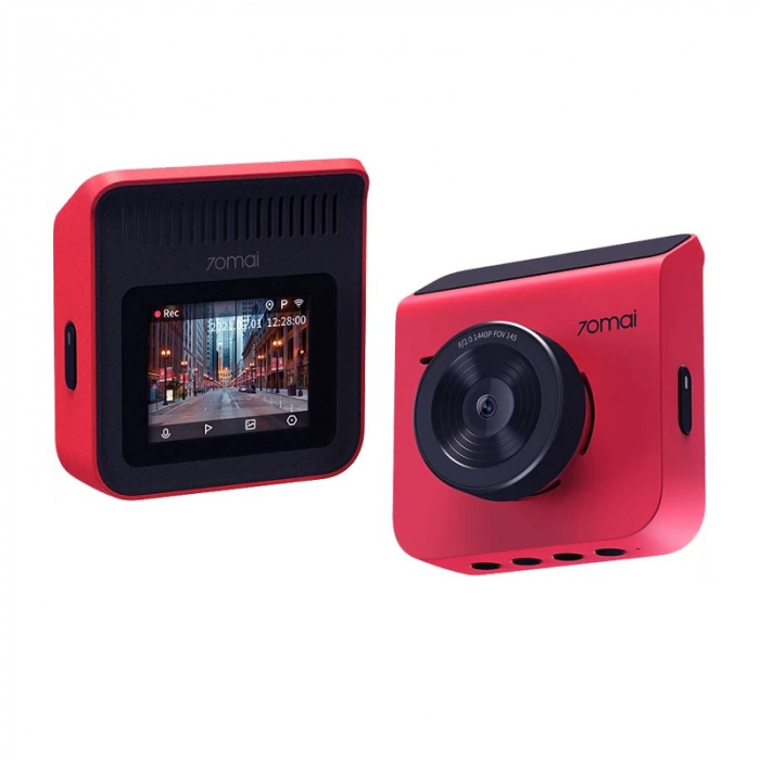 Pachet camera auto DVR Xiaomi 70MAI A400-1 Rosu, Camera spate RC09, 1440P, IPS 2.0", 3.6MP, Filmare 145°, Night Vision, Monitorizare parcare [2]