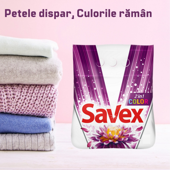 Pachet detergent automat Savex Parfume 2 in 1 Color, 3 x 10 kg, 300 spalari [3]