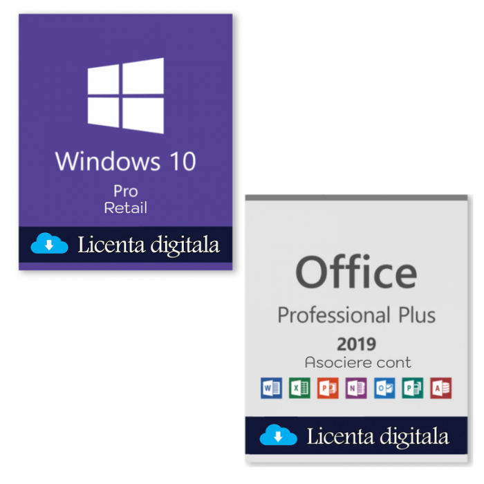 Pachet Windows 10 Professional Retail + Office 2019 Professional Binding - licente digitale [1]