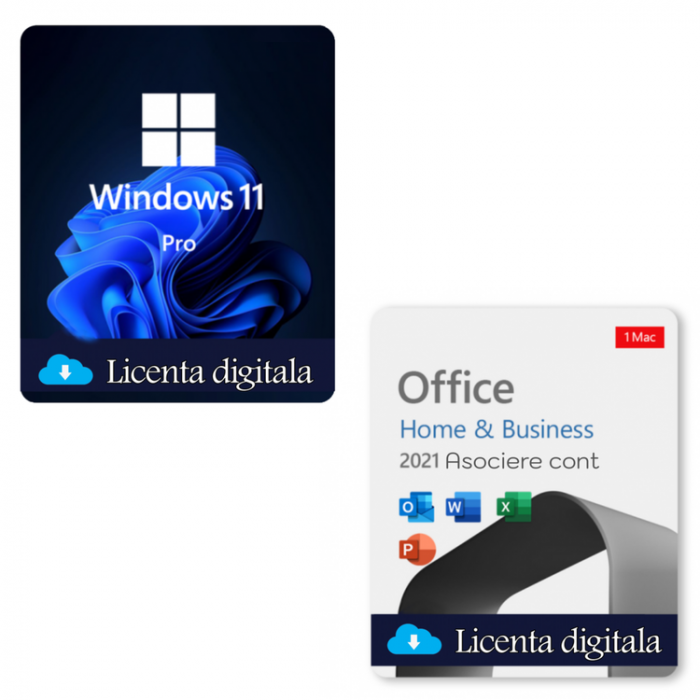 Pachet Windows 11 Professional Retail + Office 2021 Home & Business Binding Mac - licente digitale [1]
