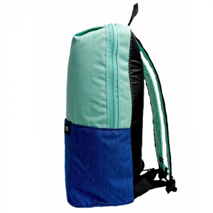 Rucsac Xiaomi Mini Backpack Verde cu Albastru, 7 litri, Rezistent la apa si la uzura, Catarama ajustabila Nx Lite, Buzunar frontal [4]
