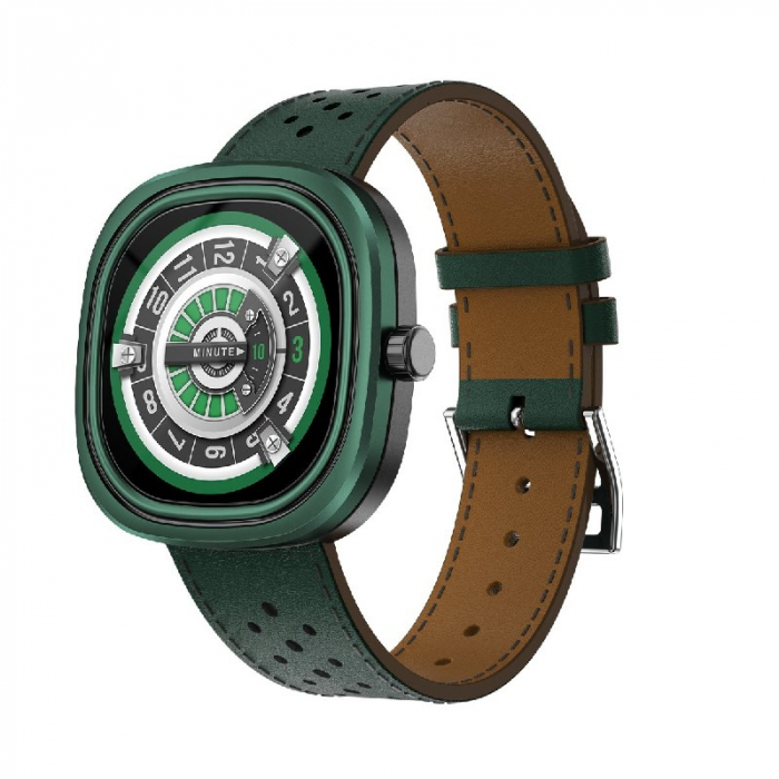 Smartwatch Doogee DG Ares Verde, Bratara din piele, LCD HD 1.32", Ritm cardiac, Saturatie oxigen, Monitorizare somn, 300mAh [2]